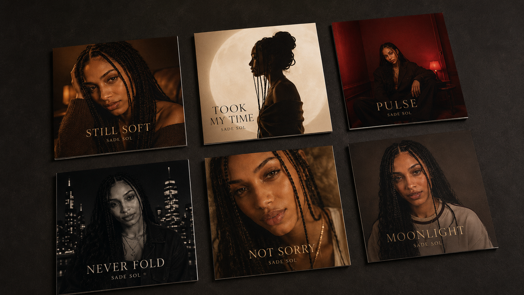 SADE SOL — Single artwork system built to hold a full era, not one drop.